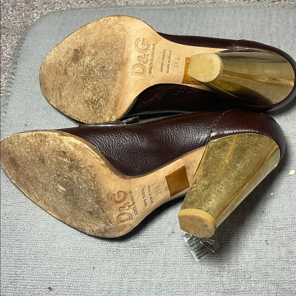 D&G Dark Brown Leather Loafers - Picture 4 of 4